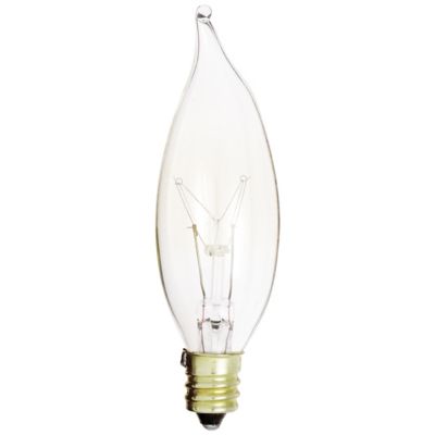 15W 120V CA8 E12 Flame Tip Clear Bulb by SATCO Lighting - Starlight Lighting USA and Canada